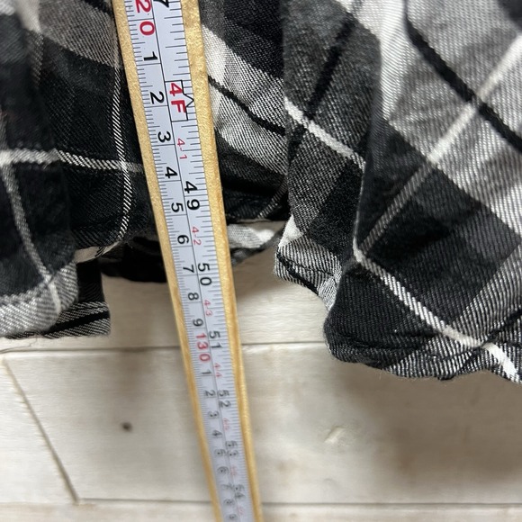 Lane Bryant Dress 18/20 Black White Flannel Plaid Square Neck Puff Sleeve Belted - Picture 10 of 10